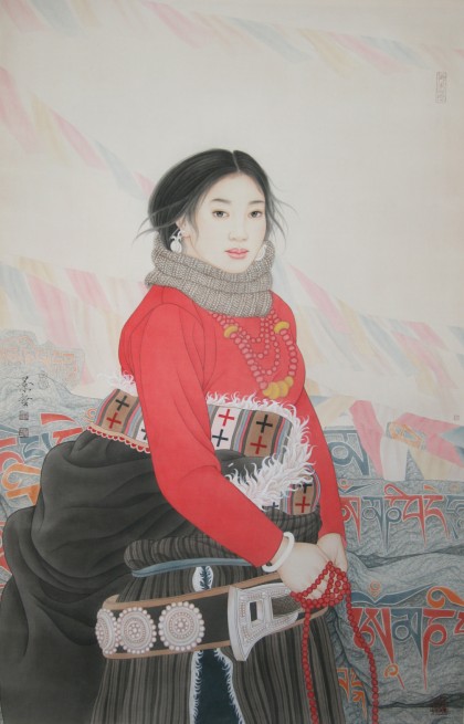 Tibetan Girl-on silk-2012-80x130